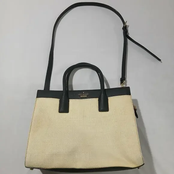 Kate Spade Handbag New York Cameron Street Shell Staci Straw Medium Tote Raffia - Picture 4 of 16